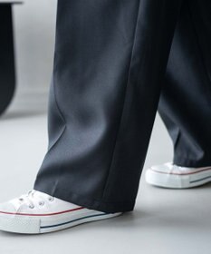 WEGO 【手洗い可】ハイウエストセンタープレスワイドパンツ