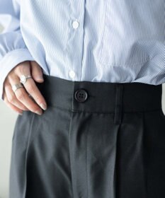 WEGO 【手洗い可】ハイウエストセンタープレスワイドパンツ