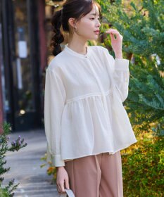 Tiaclasse 【洗える】ピンタックギャザーブラウス