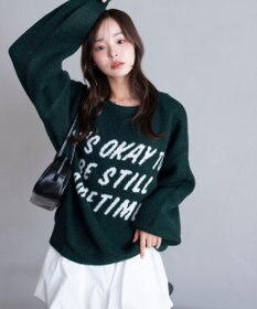 WEGO 【2025年秋冬新作】フラッフィーグラフィックニットBIGプルオーバー