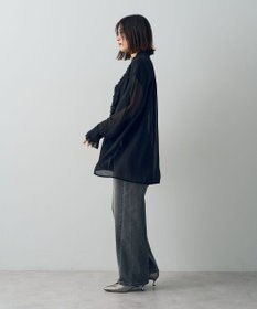 YECCA VECCA フリルデザインロングシャツ