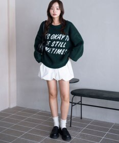 WEGO 【2025年秋冬新作】フラッフィーグラフィックニットBIGプルオーバー