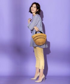 Tiaclasse 【洗える】美脚効果の高いスリットテーパードパンツ