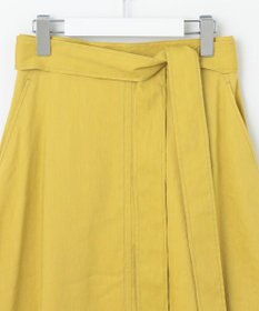 自由区 【洗える】リネンビスコースストレッチフレア スカート