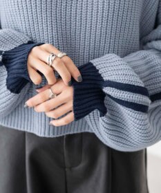 WEGO 2ラインハーフジップニットプルオーバー