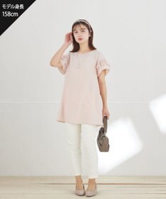 Tiaclasse L レースフレア袖チュニック