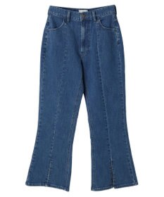 earth music&ecology Ｌｅｅ×ｅ．ｍ．ａ．ｅ．スリットフレアデニムパンツ