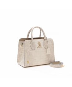 A.D.M.J. 【牛革】クロコ型押しサイドバックルトート25cm(ショルダーストラップ付)