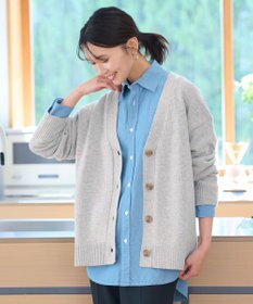 ANY 【洗濯機可】ラムウールVネック カーディガン