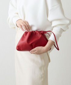 russet レザー巾着ミニショルダーバッグ(CE-1637)