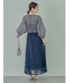 earth music&ecology ＳＥＴ２点　シースルーブラウス付きキャミワンピース