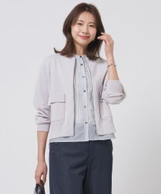 J.PRESS LADIES L LINEN COTTON BLEND ニット ブルゾン