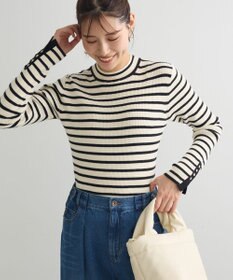 Green Parks もちやわ　袖口釦リブニットプルオーバー