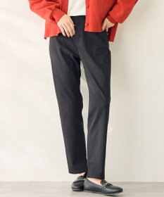 ANY 【ストレッチ/洗濯機可/ウエストゴム/UVカット】7days裏起毛テーパードパンツ ブラック