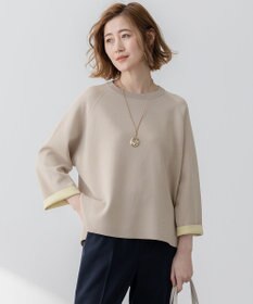 23区 【洗える】バイカラー リターンスリーブ ニット