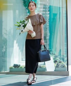 ANY SIS L 【前後着用・UVケア・洗える】2WAYジョーゼットジャージーフリル カットソー