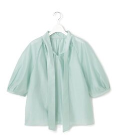 23区 L 【WEB&一部店舗限定/洗える】ライトシアーミクスチャー ボウタイ ブラウス