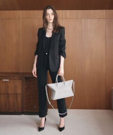 TOPKAPI 【TREASURE TOPKAPI】フェイクレザー ジオメトリック ショルダー付 トートバッグ