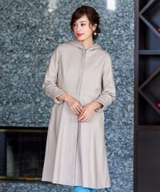 Tiaclasse ウール調フレアフードコート