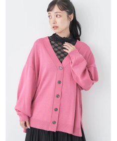 earth music&ecology サイドスリットルーズＶネックカーディガン