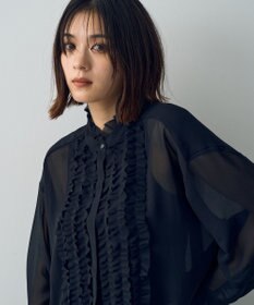 YECCA VECCA フリルデザインロングシャツ