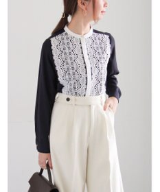 Te chichi 【WEB限定カラーあり】フロントレースブラウス