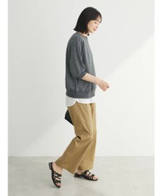 Green Parks ７分袖ラメ裏毛パフプルオーバー