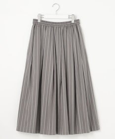 23区 【SLOW/洗える】コットンナイロンストライプ タックフレア スカート