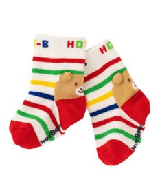 MIKI HOUSE HOT BISCUITS 【9-17cm】 かかと顔　ボーダーソックス