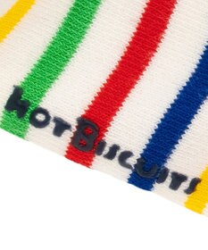 MIKI HOUSE HOT BISCUITS 【9-17cm】 かかと顔　ボーダーソックス