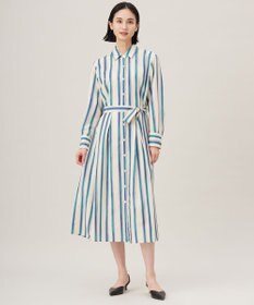 自由区 S 【カタログ掲載・洗える】ストライププリント ワンピース