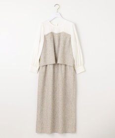 ANY SIS L 【洗える】ツイードコンビ ワンピース