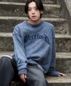 WEGO ブリーチニットグラフィックプルオーバー