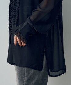 YECCA VECCA フリルデザインロングシャツ