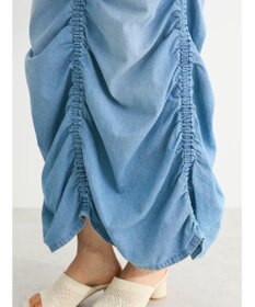 Green Parks ・ＳＵＧＡＲ　ＳＰＯＯＮ　シャーリングデニムスカート