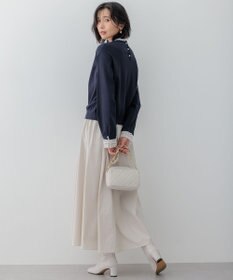 23区 【洗える】ヴィスコースストレッチ レースコンビ ニット