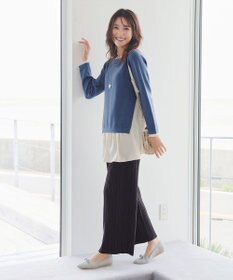 Tiaclasse 裏起毛ボックスプリーツパンツ