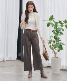 Tiaclasse 裏起毛ボックスプリーツパンツ