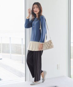 Tiaclasse 裏起毛ボックスプリーツパンツ