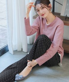 Tiaclasse 裏起毛ボックスプリーツパンツ