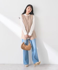 earth music&ecology ラインストーンフレアデニムパンツ