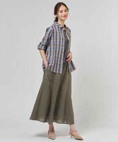 J.PRESS LADIES 【WEB限定・セット着用可】リネン フレア スカート