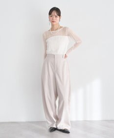 earth music&ecology レースドッキングボートネックプルオーバー