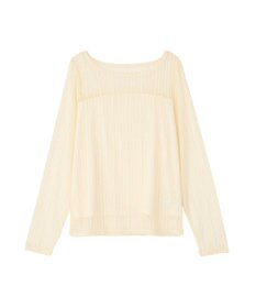 earth music&ecology レースドッキングボートネックプルオーバー