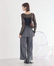 earth music&ecology レースドッキングボートネックプルオーバー