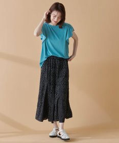 ANY 【洗濯機可能/ウエストゴム】プリントマーメイドスカート