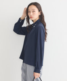 earth music&ecology 襟ビジューブラウス