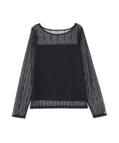 earth music&ecology レースドッキングボートネックプルオーバー