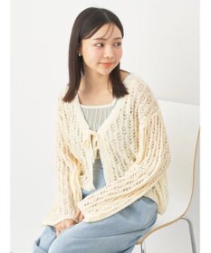 earth music&ecology テープヤーンリボンカーディガン