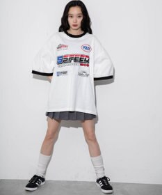 WEGO 【ユニセックス着用ITEM/手洗い可/MLサイズ】レーシングロゴTシャツ